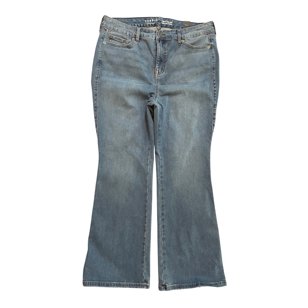 Torrid Slim Boot Jeans Womens 16-20 Short Blue Cotton Stretch Trio Fit High Rise